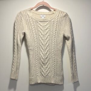 Old Navy Women's Off-White Cable Knit Sweater